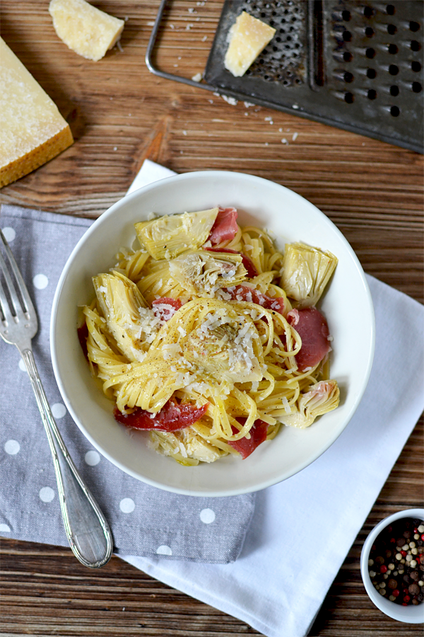 Linguine artichauts coppa ©TendanceFood.com