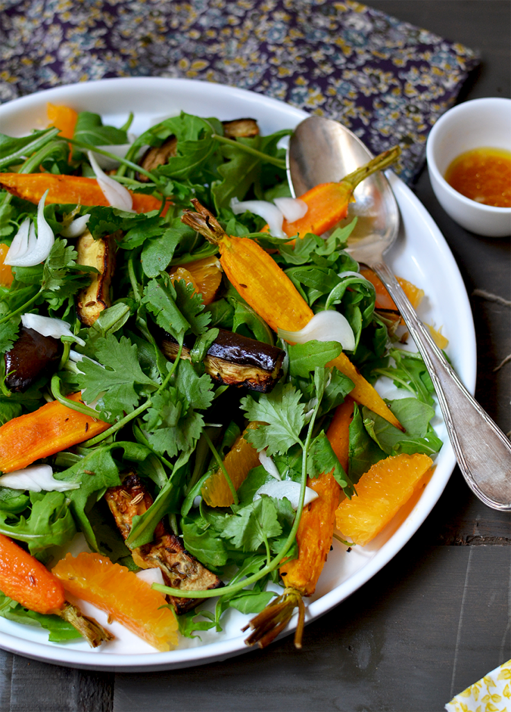 Salade de carottes et d’aubergines rôties ©TendanceFood.com