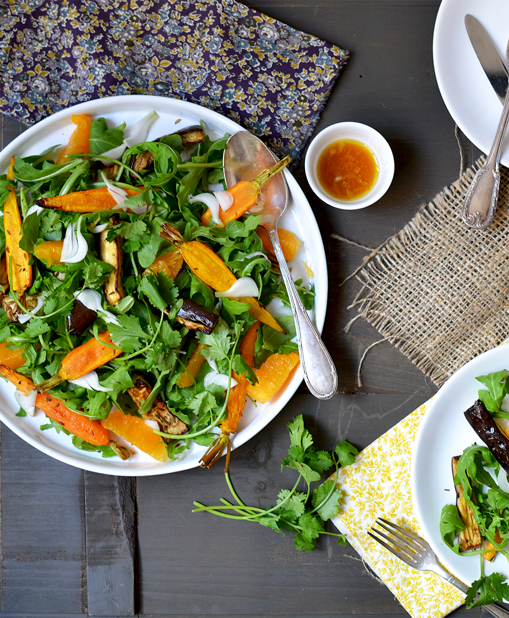 Salade de carottes et d’aubergines rôties ©TendanceFood.com