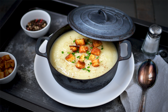 Velouté de topinambours et panais, croûtons fumés ©TendanceFood.com