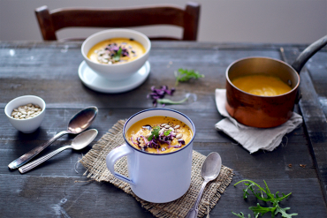 Soupe aux lentilles corail, lait de coco et butternut ©TendanceFood.com